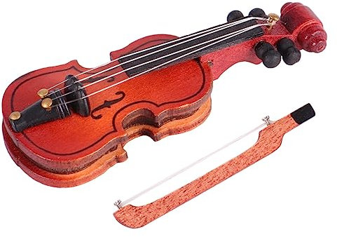 Supvox Geigenmodell Möbel Miniatur-geige Tortendeko Zum Mädchengeburtstag Violine Zubehör Diy-verzierung 1: 12 Miniatur-musikinstrument Mini-accessoires Miniaturen Puppenhaus Baby Holz