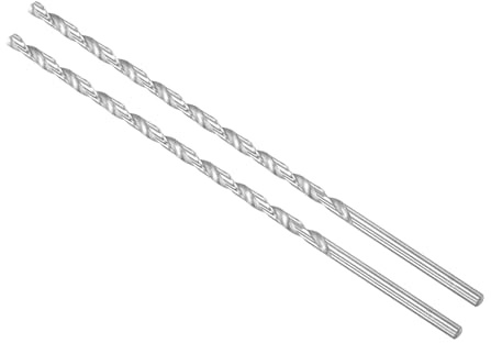 CoCud Punte da Trapano Elicoidali Extra Lunghe in Acciaio ad Alta Velocità, Diametro 6mm Lunghezza 300mm Punta Trapano Dritta Twist Jobber per Metallo Legno Plastica Alluminio, 2pz