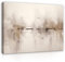 WallArena Cuadros abstractos arte industrial beige 100 x 75 cm – moderno lienzo grande XXL salón dormitorio mural impresión mural lienzo diseño lienzo listo para colgar