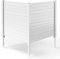 GOPLUS Valla Jardín Exterior, Valla Decorativa PVC de 2 Piezas con 3 Estacas, Valla Extensible Fácil Montaje, Protección de la Privacidad, para Jardín Patio Terraza, 123x123x124cm