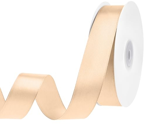 45m x 25mm Cinta de Raso Dorada, Cinta Dorada Cinta Tela de Poliéster Cintas de Regalo Cinta Raso Satén para Envolver Regalos, Bricolaje, Decoración Navideña, Cumpleaños, Bautizo