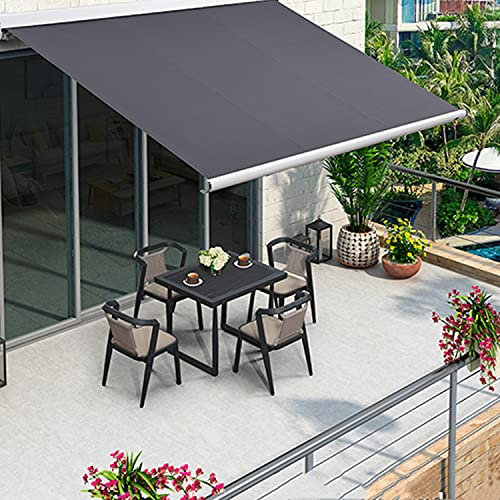 GLFNB Patio Awning Canopy, Outdoor Manual Retractable Sunshade, Wall-Mounted Window Door Shelter Pergola, Waterproof & UV Resistant & Heat Resistant, for Commercial/Home,3x2m