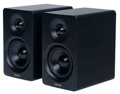 Edifier M60 2.0 Haut-parleurs Bibliothèque, Bluetooth 5.3, 66W RMS, Audio Hi-Res, LDAC, Basses 3 & Tweeter 1, Entrées USB-C & Aux, Panneau Tactile Sensible, Enceintes PC, Noir