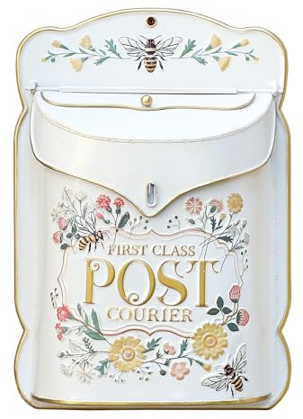 Z² BellaDecor Boîte aux lettres antique shabby boîte aux lettres style vintage charme nostalgique décoration de la maison boîte aux lettres métal rétro jardin décoration extérieure