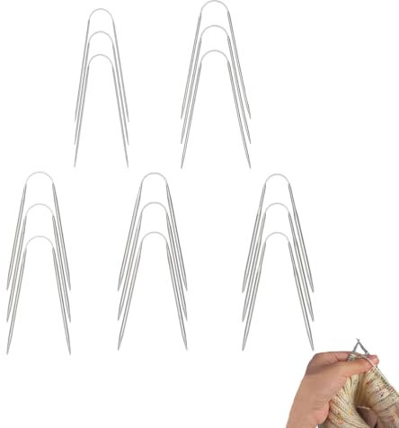 15 Stück Rundstricknadeln, Edelstahl Rundstricknadeln 2mm/2.5mm/3mm/3.5mm/4mm Leichte Rund Stricknadeln Doppelkopf Rundstricknadeln Stricknadeln Set für Socken, Handschuhe, Mützen