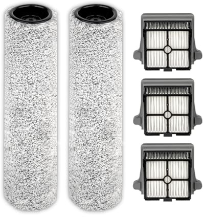 【Version 2, Detachable】(5 Pack) S7 Pro Brush Rollers and HEPA Filters Compatible With Tineco Floor One S7 Pro, Floor One S6 Wet Dry Vacuum Cleaner (Excluding Handle)