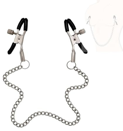 Chaîne à deux extrémités avec pinces métalliques réglables en silicone