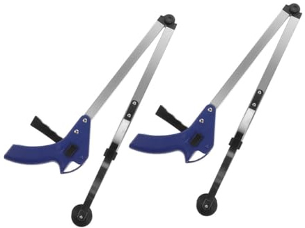BESPORTBLE 2pezzi Pinza Per Rifiuti Pieghevole in Alluminio Ergonomica Antiscivolo Strumento Leggero Per Raccolta Immondizia Adatta Pulizie Domestiche e Esterne