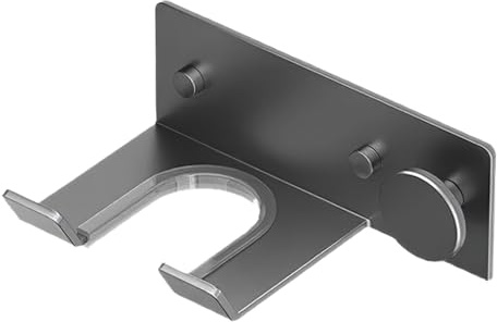Paicreate Porte Sèche Cheveux Mural Support Seche Cheveux Compatible avec Dyson Porte Seche Cheveux sans Percage avec Rangement des Câbles Compatible avec la Plupart des Sèches-Cheveux