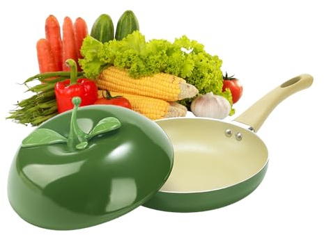 Kastrull med lock, nonstick grönsaksfrukt kastrull – kokott med lock – för köksspis induktion spishäll soppkoka mjölk matlagning stekning simmering