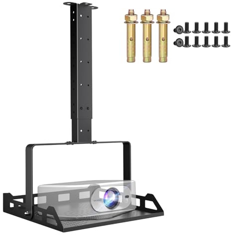 Salange Support Videoprojecteur Plafond,RéGlable en Hauteur pour Projecteur, Universel Support Mural Videoprojecteur Retroprojecteur, Guide-CâBles CachéS, Charge Lourde,pour Home CinéMa et Bureau
