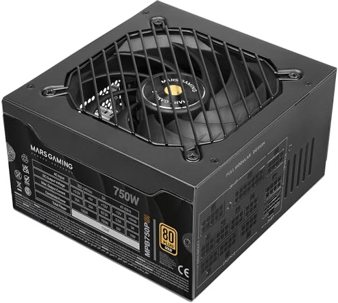 Fuente de alimentación mars gaming mpb750psi/ 750w/ Ventilador 14cm/ 80 Plus Gold