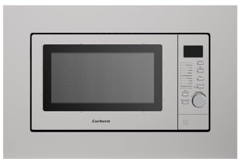 Corberó - Microondas Integrable | CMICIG126 | 20 L | 800 W | 6 Niveles de Potencia |Grill 1000W | 9 Automenús | Control Digital | Plato Giratorio | Inox con Marco