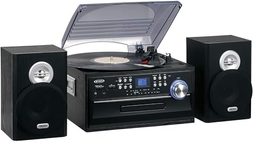 Jensen JTA-475 3-Speed Turntable with CD, Cassette & AM/FM Stereo Radio