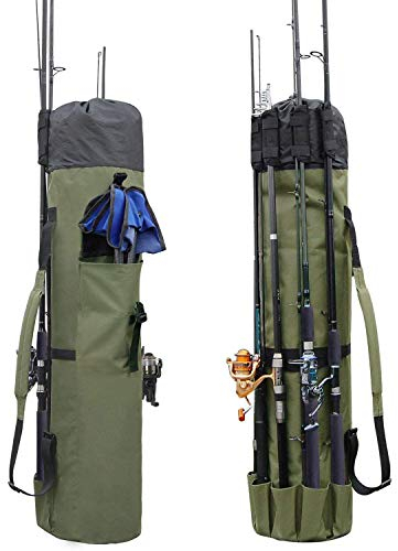 Powcan Rutentasche, Angeltasche Rod Case Angelkoffer wasserdichte Fischerei Werkzeug Aufbewahrungstasche, Längen:123cm,Verchiedene Taschen für Outdoor Angel (123cm)
