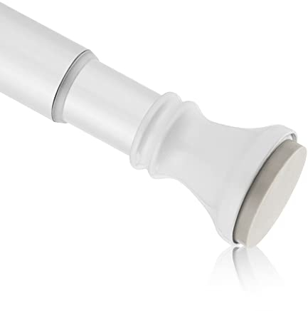 Amazer Spring Tension Shower Curtain Rod, 42-72 Inches Rust-Resistance Tension Curtain Rod Bathroom Rod, Adjustable Shower Curtain Rod No Drill, White