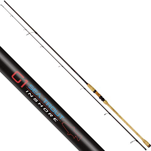 Rhino Premium Meeresrute Inshore Sea Trout G1 Angelrute Meeres-und Küstenangeln erstklassige Spinnrute, Schwarz, 2,74 m