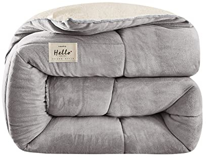 Ergocar Manta Reversible de Sherpa, Gruesa y Acogedora de Invierno, Extra Suave y Esponjosa para Sofá, Cama, Viaje, Sala de Estar