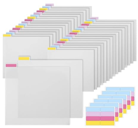 Biwwubik 32 st avskiljare etiketter för urklippsalbum, avdelare för scrapbooking, för att dela upp papper urklipp, 30,48 x 30,48 cm, kartong