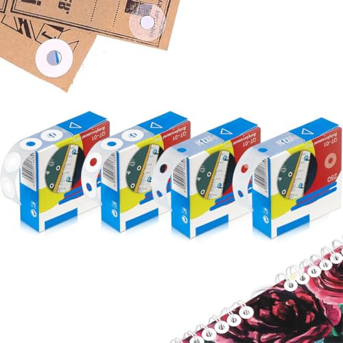 YOYEAH 1000 STK. Selbstklebende Lochverstärkungsringe, 15 mm, transparent, wasserfest, PVC-Material, ideal für lose Blätter, Ringlochverstärker für Dokumente, Ordner und Kalender