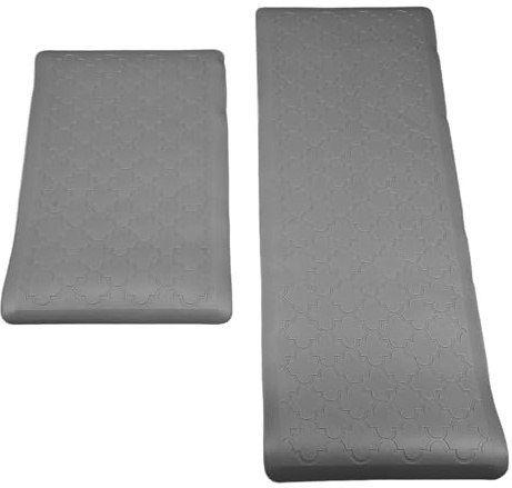 lyrlody Stehmatte für Küche, 2 stück Anti Ermüdungsmatte, PVC Wasserdicht Küchenmatte, Abwischbar Laufteppich Küchenmatte Bodenmatte 44x75CM, 44x120CM