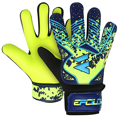 EPCILON Primium Grip Guanti da portiere per bambini, ragazzi e ragazze, adulti, per allenamento di calcio, da portiere (giallo – blu, 7)