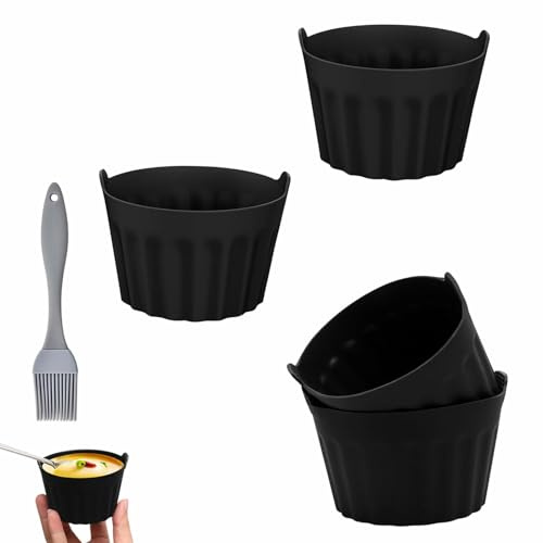 4 Pieces Molde Magdalenas Air Fryer Molde Silicona Freidora de Aire para Huevos Moldcs Muffins Silicona Accesorios Air Fryer para cupcakes pudín huevo frito sándwiches