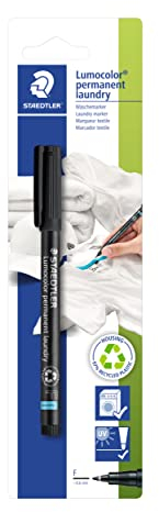 STAEDTLER 319 LM F-9 Lumocolor Permanent Laundry Marker - 0.6mm Fine Line Width, Black (Pack of 1)