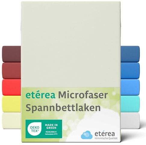 etérea Jersey Spannbettlaken 60x120-70x140 cm Natur für 5-15 cm Steghöhe 100% Microfaser - Oekotex Bettbezug Matratzen Bezug - Bettlaken 60x120cm - 70x140cm Creme