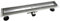Duschrinne h-g13-600, Siphon mit Geruchsstop und Haarsieb, Randablauf, Größen 30cm - 120cm, Edelstahl Ablaufrinne, Bodenablauf, Duschablauf sehr flach, Komplettset mit Bodenbefestigung Befliesbar 60cm