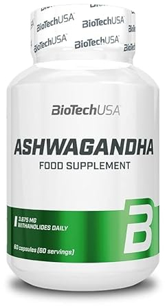 BioTechUSA Ashwagandha | Ashwagandha-Wurzel-Extrakt-Kapseln | Immununterstützung & Stressabbau | 60 Kapseln