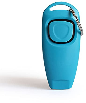 SEIWEI 2 en 1 perro clicker y silbato de entrenamiento, clicker de entrenamiento para perro, gato, azul cielo, 1 unidad
