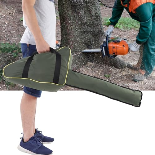 Tissting Bolsa de almacenamiento para motosierra, Bolsa de tela Oxford impermeable con asas reforzadas, Funda de transporte 36 pulgadas para herramientas de carpintería y leñadores