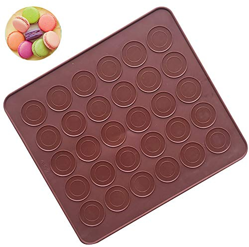 Van Der Linn Silicone Macaron Baking Mat, 30 Cavity Macaroon Mould, 26x29cm