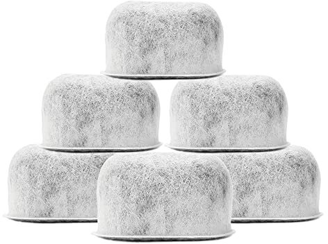 6-Pack Replacement Charcoal Water Filters Compatible with Breville BWF100 and Keurig Brewers - Premium Activated Charcoal Filters for All Breville Coffee Makers and Keurig 2.0 & 1.0 Machines