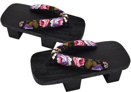 Holibanna Zoccoli Da Donna E Da Uomo Neri Stile Giapponese Comodi Sandali Con Plateau Taglia 7us/45uk/38eu Paio