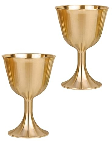 Veemoon Coupe De Calice En Or 2 Pièces: Gobelet À Vin En Laiton - Gobelet De Calice Vintage Pour La Décoration De Première Communion