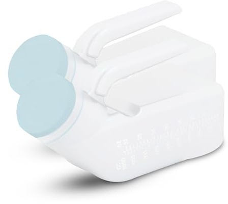 ViraCare Urinflasche für Männer, 1000 ml, Urinflasche für Männer, auslaufsicher, leuchtet im Dunkeln, Urinbehälter für Bettlägerige und ältere Menschen, sichere Kappe und Messskala, 2 Stück