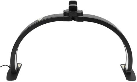 Lampada Tavolo a Mezzaluna, Robusta Lampada Scrivania Pieghevole a 3 Temperature di Colore 28W Salvaspazio per Unghie a Mezzaluna per la Casa (Spina europea)