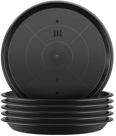 HFLIANHENG Lot de 6 soucoupes rondes en plastique pour plantes d'intérieur et d'extérieur - 40 cm