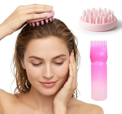 2 Stück Sprühflasche Haare Locken,Haaröl Applikator Flasche,Continuous Spray Bottle Hair,Wassersprühflasche Haare,Hair Oil Applicator mit Abgestufter Skala,Haarapplikator für Oiling Colorationen