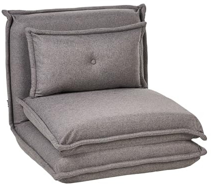 1-Sits Soffbädd Hopfällbar Stolsäng Golvstol Tygklädsel med Dyna Modern Minimalistisk Mörkgrå Dellen