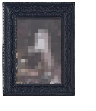 Vintage-Bilderrahmen, schwarzer Barockrahmen, Gothic-Bilderrahmen, kunstvoller Kunstharz-Bilderrahmen für Tischdisplay oder Wandbehang, 7,6 x 7,6 cm rund und 10,2 x 15,2 cm rechteckig (15,2 cm)