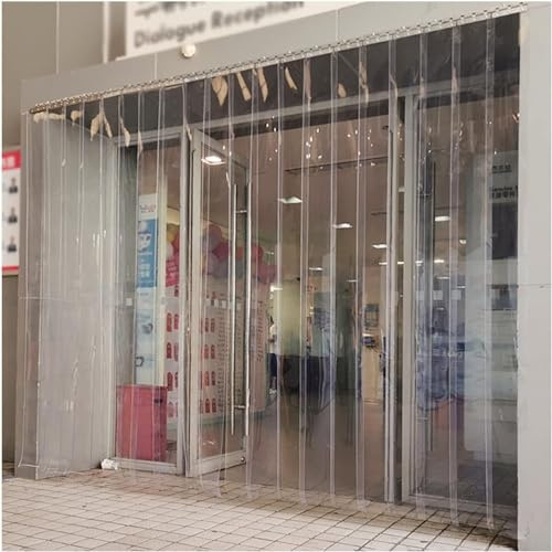 Cortina de PVC transparente impermeable para puerta de talleres y tiendas, partición colgante ajustable (0,75 x 2 m), fácil instalación y visión clara