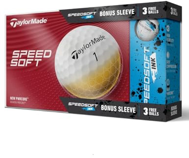 TaylorMade Speed Soft Blancas + Regalo Pack 3 Ink Blue, Bolas de Golf, 15 Unidades