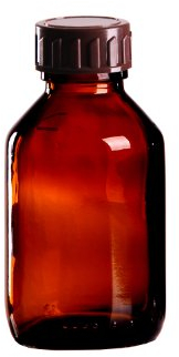 5 x Braunglasflasche 100ml / Medizinflasche inkl. Standard-Schraubverschluss braun DIN 28