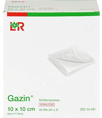 GAZIN Mullkomp.10x10 cm steril 8fach 25X2 St