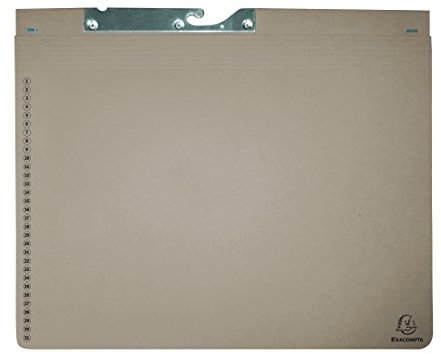 Exacompta 353110B 25er Pack Pendelhefter Exaflex aus extra starkem Recycling Karton, mit einer dehnbaren Tasche am Rückendeckel ideal für Büro, Kanzlei und Anwälte Blauer Engel grau