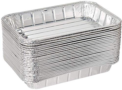 DCS Deals Pack of 20- Disposable Aluminum Broiler Pans – Good for BBQ, Grill Trays – Multi-Pack of Durable Aluminum Sheet Pans – Ribbed Bottom Surface - (Pack Of 20 Mini Broiler Pan)