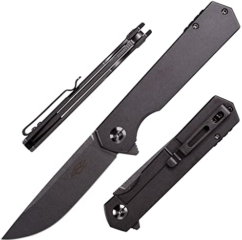 Firebird GANZO FH13-SS Klappmesser D2-Stahlklinge Griff mit Clip Scharfes Einhandmesser mit Scheide und Kugellager Camping Jagd Angeln Outdoor Taschenmesser EDC-Messer (Grau)